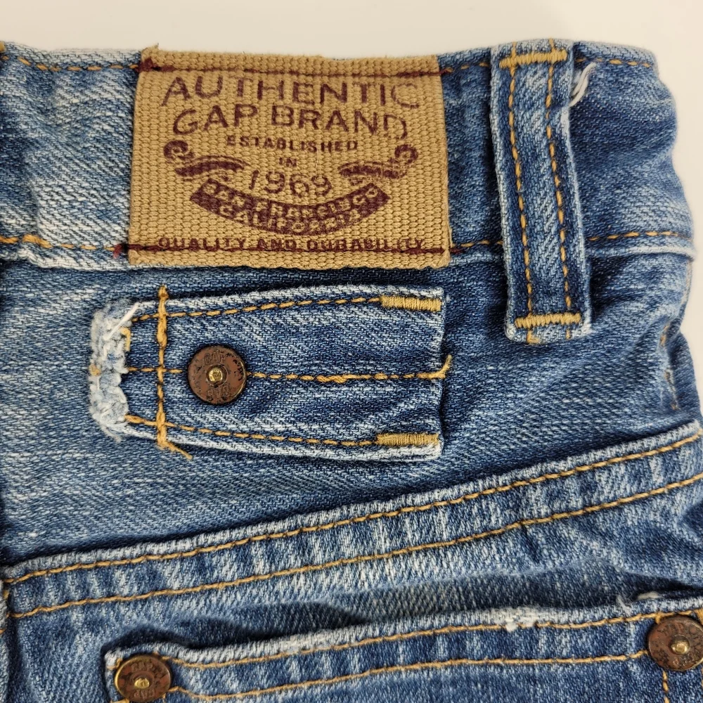Gap Baby Toddler Jeans Distressed Straight Leg Denim Adjustable Waist Size 2T